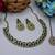 Green color yellow gold plating festive wear designer necklace set