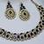 Beige color yellow gold plating festive wear designer necklace set