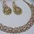 Pink color yellow gold plating festive wear designer necklace set