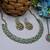 Green color yellow gold plating festive wear designer necklace set