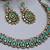 Green color yellow gold plating festive wear designer necklace set