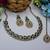 Green color yellow gold plating festive wear designer necklace set
