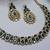 Green color yellow gold plating festive wear designer necklace set