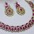 Pink color yellow gold plating festive wear designer necklace set