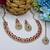 Red color yellow gold plating festive wear designer necklace set
