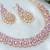 Pink color rhodium plating festive wear designer necklace set