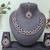 Pink color rhodium plating festive wear designer necklace set