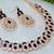 Pink color rhodium plating festive wear designer necklace set