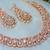 Pink color rhodium plating festive wear designer necklace set