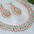 Green color rhodium plating festive wear designer necklace set