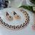 Green color rhodium plating festive wear designer necklace set