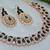 Green color rhodium plating festive wear designer necklace set