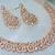 Pink color rhodium plating festive wear designer necklace set