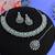 Green color rhodium plating festive wear designer necklace set