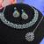 Green color rhodium plating festive wear designer necklace set