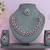 Pink color rhodium plating festive wear designer necklace set