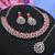 Red color rhodium plating festive wear designer necklace set