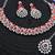 Red color rhodium plating festive wear designer necklace set