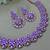 Purple color yellow gold plating festive wear designer necklace set