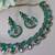 Green color yellow gold plating festive wear designer necklace set