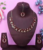 Multicolor color yellow gold plating festive wear designer necklace set