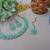 Green color yellow gold plating festive wear designer necklace set