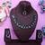 Beige and blue  color yellow gold plating festive wear designer necklace set
