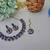 Beige and blue  color yellow gold plating festive wear designer necklace set