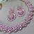 Pink color yellow gold plating festive wear designer necklace set