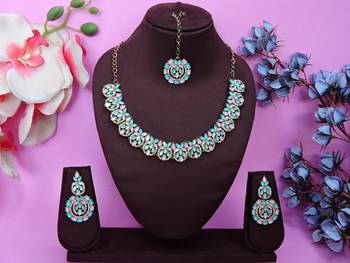 multicolor yellow gold plating festive wear designer necklace set 1