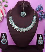 multicolor yellow gold plating festive wear designer necklace set