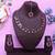 Purple color yellow gold plating festive wear designer necklace set