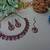 Purple color yellow gold plating festive wear designer necklace set