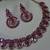 Purple color yellow gold plating festive wear designer necklace set