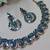 Green color yellow gold plating festive wear designer necklace set