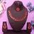 Red color yellow gold plating festive wear designer necklace set