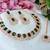 Green color rhodium plating festive wear designer necklace set