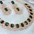 Green color rhodium plating festive wear designer necklace set
