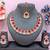 Pink color rhodium plating festive wear designer necklace set