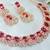 Pink color rhodium plating festive wear designer necklace set