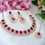 Pink color rhodium plating festive wear designer necklace set