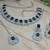 Green color rhodium plating festive wear designer necklace set