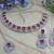 Pink color rhodium plating festive wear designer necklace set