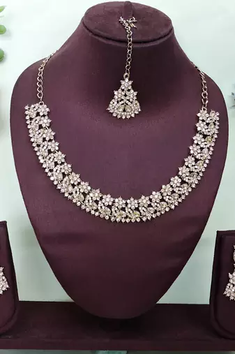 Multicolor color yellow gold plating festive wear designer necklace set