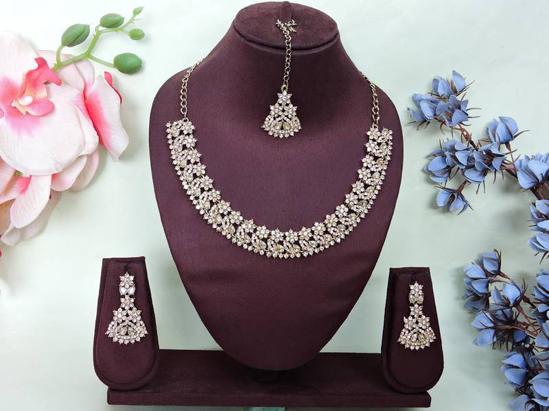 Multicolor color yellow gold plating festive wear designer necklace set