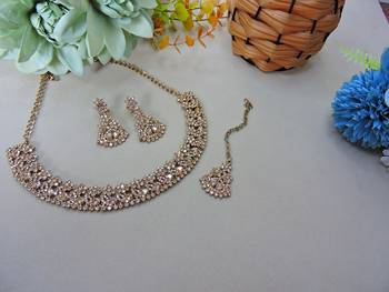 Multicolor color yellow gold plating festive wear designer necklace set 2