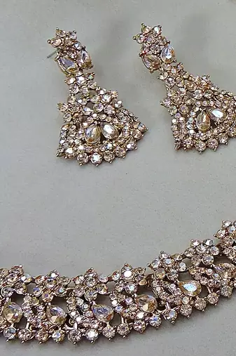 Multicolor color yellow gold plating festive wear designer necklace set