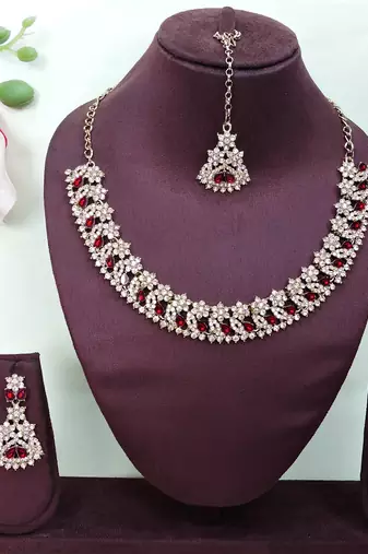 Multicolor color yellow gold plating festive wear designer necklace set