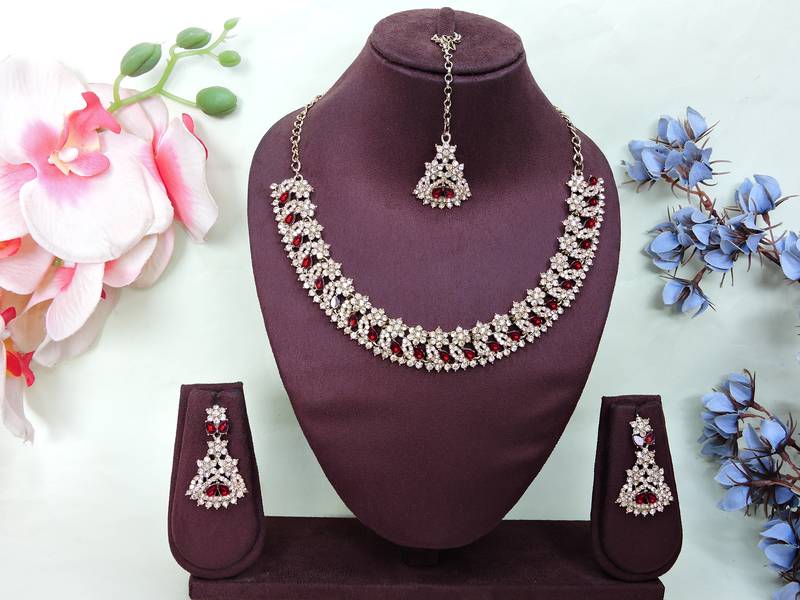 Multicolor color yellow gold plating festive wear designer necklace set