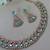 Green color yellow gold plating festive wear designer necklace set